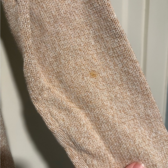 Women’s L.L. Bean 100% Cotton Tan Knit Cardigan - Picture 5 of 5